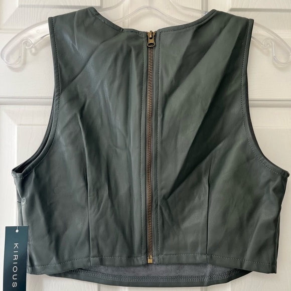 NWT Kirious Faux Leather Cropped Tank Top M - Picture 9 of 13